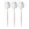 Silver with Pink Handle Moderno Disposable Plastic Dinner Spoons (240 Spoons)